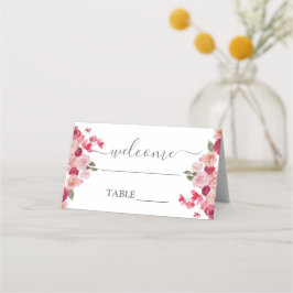 Asiento Tarjeta de lugar Magenta Pink Floral boda