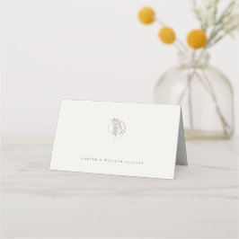 Asiento tarjeta de lugar minimalista de boda de marfil