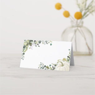 Asiento Tarjeta de lugar para baby shower de calabaza verd