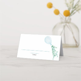 Asiento Tarjeta de lugar para baby shower de globo azul