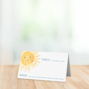 Asiento Tarjeta de lugar para baby shower del Sol