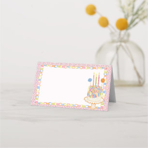Asiento Tarjeta de lugar para fiesta de cumpleaños con pis