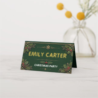 Asiento Tarjeta de lugar para fiesta de Navidad Corona de
