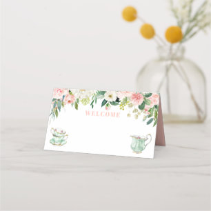 Asiento Tarjeta de lugar para fiesta de té de despedida de
