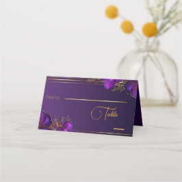 Asiento Tarjeta de lugar personalizable de violetas lumino