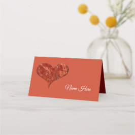 Asiento Tarjeta de lugar plegada de amor rojo