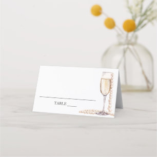 Asiento Tarjeta de lugar plegada de Perlas Elegantes y Pro