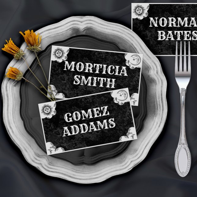 Asiento Tarjeta de lugar plegada gótica de tablero de espí (Subido por el creador)