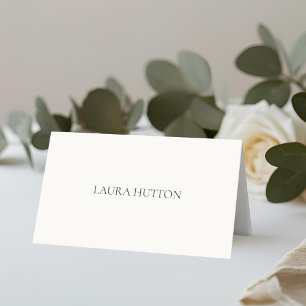 Asiento Tarjeta de lugar plegada Ivory Chic Simple Weddi