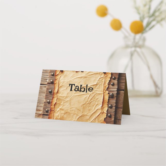 Asiento Tarjeta de lugar plegada para boda (Anverso)