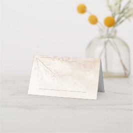 Asiento Tarjeta de lugar plegada para boda de piedra y flo