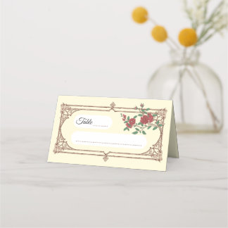 Asiento Tarjeta de lugar plegada para boda romántica medie