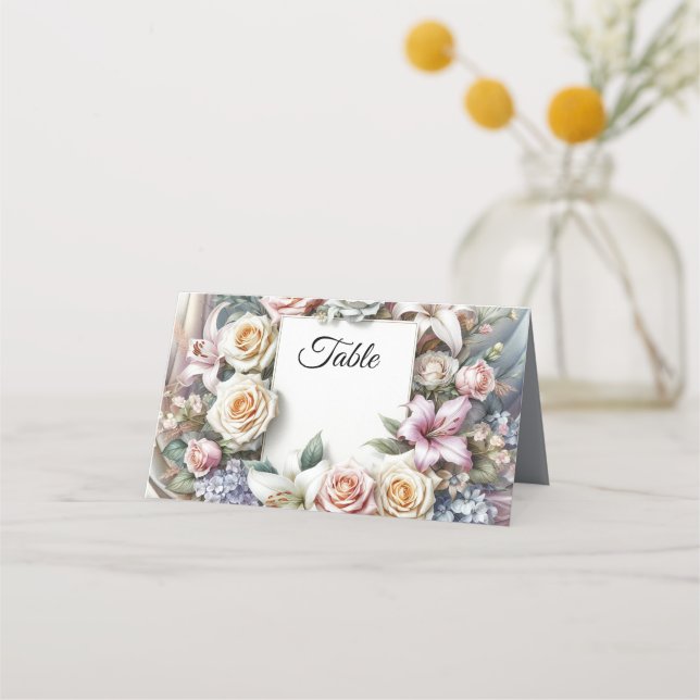 Asiento Tarjeta de lugar plegado boda (Anverso)