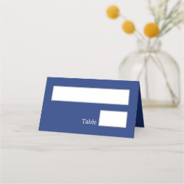 Asiento Tarjeta de lugar plegado Boda azul oscuro
