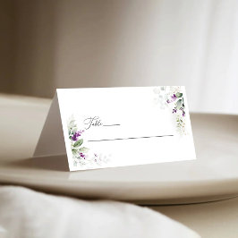 Asiento Tarjeta de lugar plegado Boda de lavanda de vegeta