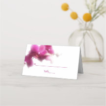 Tarjeta de lugar plegado Boda de orquídeas rosadas