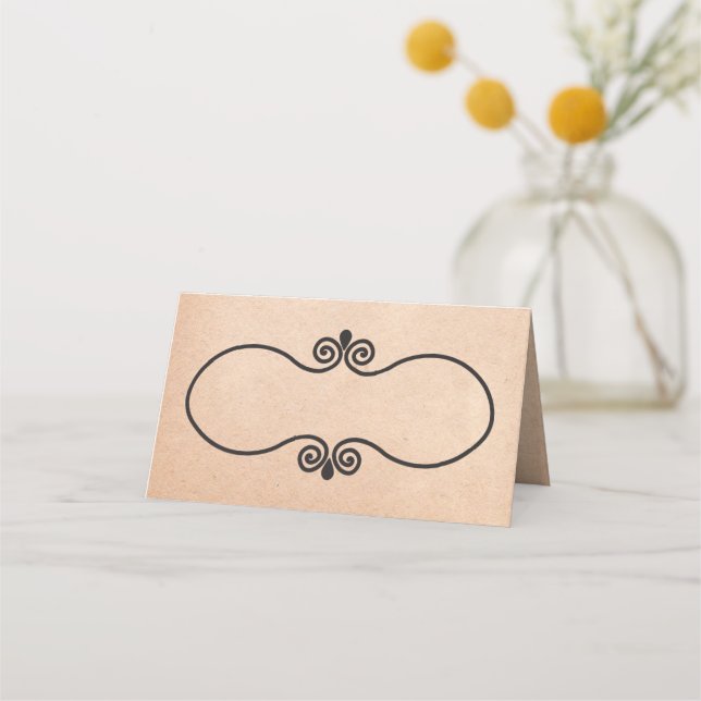 Asiento Tarjeta de lugar plegado Boda de papel de aspecto  (Anverso)