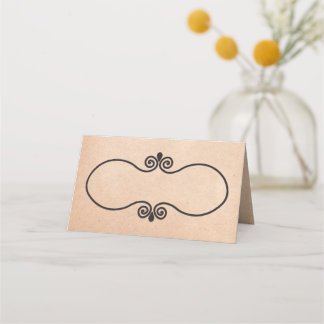 Asiento Tarjeta de lugar plegado Boda de papel de aspecto 
