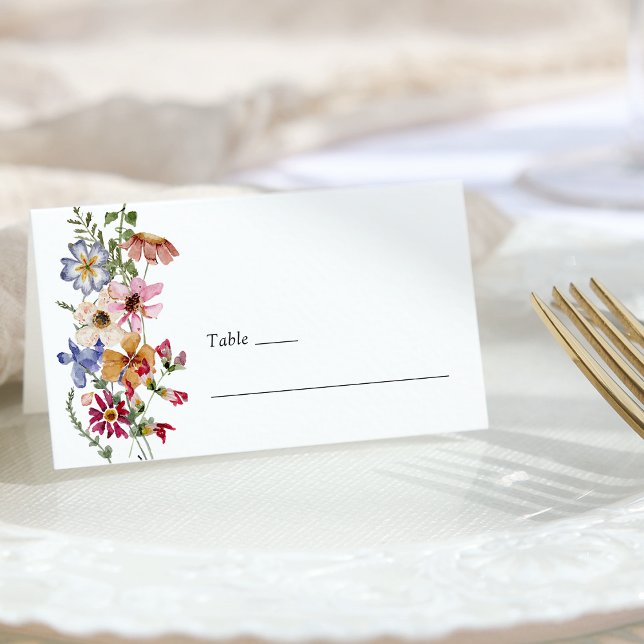 Asiento Tarjeta de lugar plegado Boho (Boho Floral Folded Place Card by Painted Paperie
)