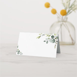 Asiento Tarjeta de lugar plegado Boho Eucalyptus Greenery