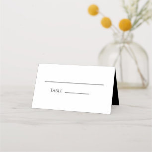 Asiento Tarjeta de lugar plegado de Boda blanco y negro