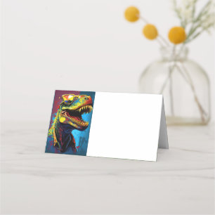 Asiento Tarjeta de lugar plegado de dinosaurios Guay