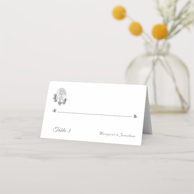 Asiento Tarjeta de lugar plegado de la Virgen plateada Mar (Anverso)