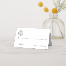 Asiento Tarjeta de lugar plegado de la Virgen plateada Mar