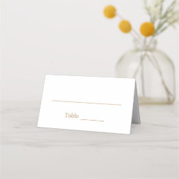 Asiento Tarjeta de lugar plegado del Boda beige dorado bla