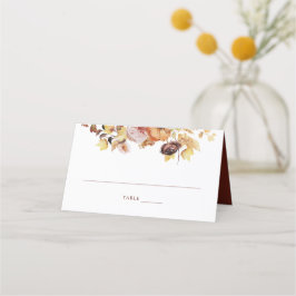 Asiento Tarjeta de lugar plegado del Boda floral de otoño