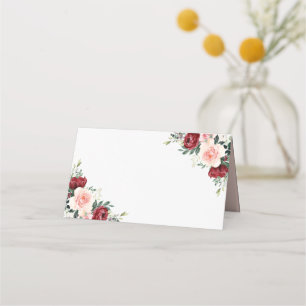 Asiento Tarjeta de lugar plegado floral de color de agua r