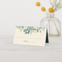 Tarjeta de lugar plegado formal floral personaliza