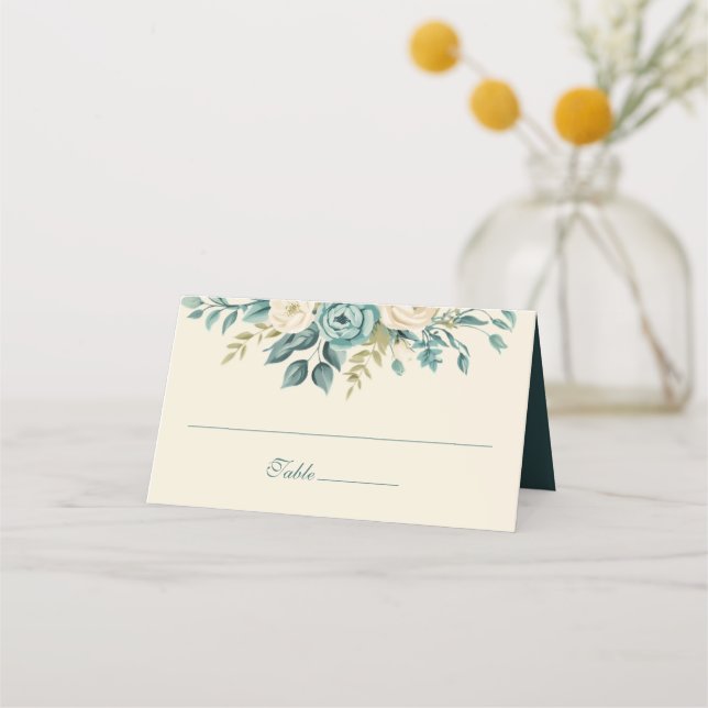 Asiento Tarjeta de lugar plegado formal floral personaliza (Anverso)