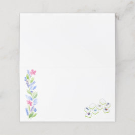 Asiento Tarjeta de lugar plegado Mahjong Watercolor Flower