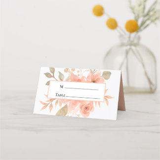 Asiento Tarjeta de lugar plegado mínima del Boda floral Bo