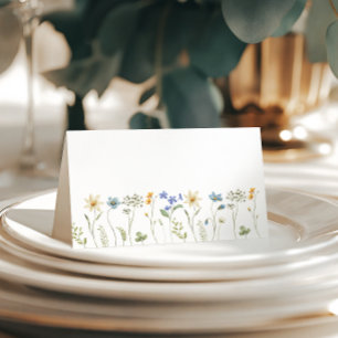 Asiento Tarjeta de lugar plegado Minimalista de flores sil