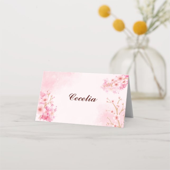 Asiento Tarjeta de lugar plegado Sakura Cherry Blossom (Anverso)