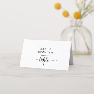Asiento Tarjeta de lugar simple de caligrafía formal Boda