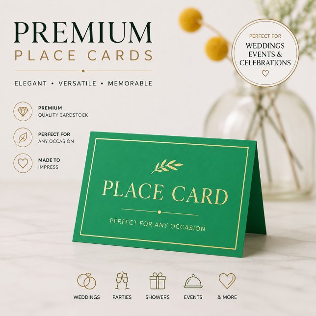 Asiento Tarjeta de lugar verde personalizada (Subido por el creador)