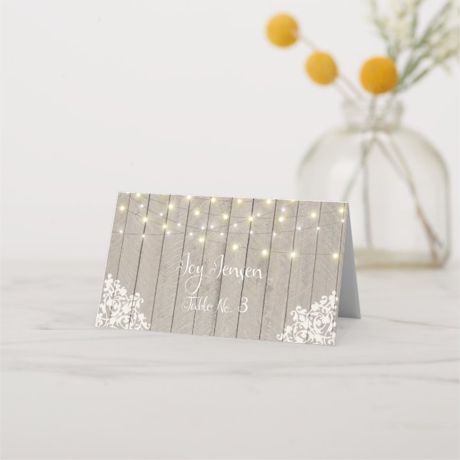 Asiento Tarjeta de mesa de recepción de aspecto de madera  (Anverso)