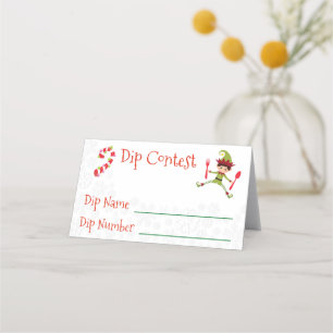 Asiento Tarjeta de mesa de recetas para concurso de comida