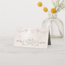 Asiento Tarjeta de mesa | Elegante Rosa del Boda de Bellez