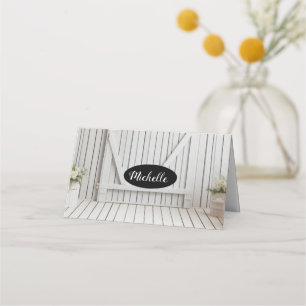 Asiento Tarjeta de mesa minimalista de granja con blanqueo