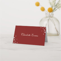 Tarjeta de Nombre de Invitado de Boda en Marfil y