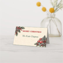 Tarjeta de nombre de Navidad personalizada estilo