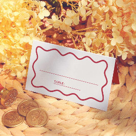 Asiento Tarjeta de número de mesa de invitado de boda ondu