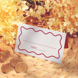 Asiento Tarjeta de número de mesa de invitado de boda ondu