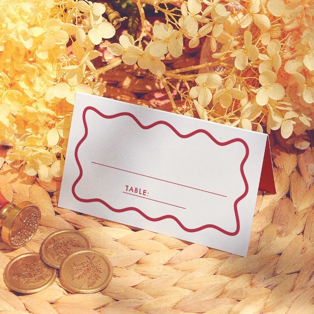 Asiento Tarjeta de número de mesa de invitado de boda ondu (Subido por el creador)