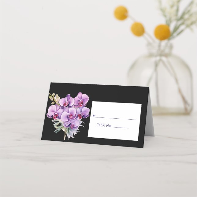 Asiento Tarjeta de Número de Mesa para Invitado Orquídea P (Anverso)