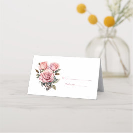 Asiento Tarjeta de número de mesa para invitados con rosas